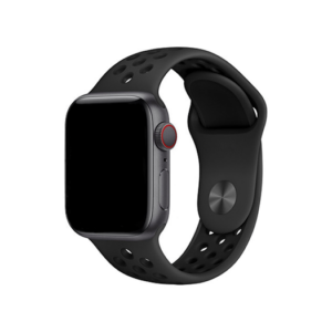 Apple Watch (42/44/SE/45/46/49mm) - 4Run&trade; Silikone Løbe Sportsrem - Sort - 4Run