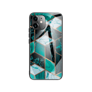 iPhone 11 - DELUXE&trade; Marble Cover M. Glas Bagside - Emerald - DELUXE