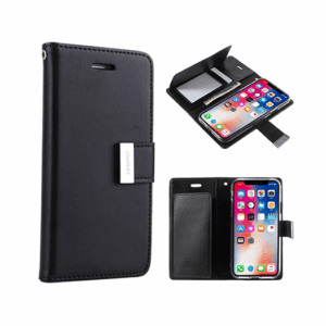 iPhone 12 Pro Max - MERCURY&trade; Fold Læder Etui M. Kortholder - Sort - MERCURY