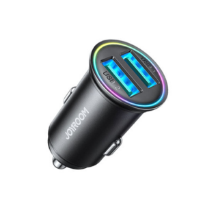 JOYROOM&trade; | Mini 2x USB-A Oplader til Bil - 24W - Sort - JOYROOM