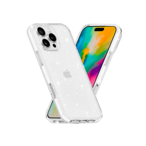 iPhone 16 Pro Max - DeLX&trade; Glitter Silikone Cover - Sølv - DeLX&trade;