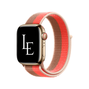 Apple Watch (38/40/SE/41/42mm) - L'Empiri&trade; Sport+ Nylon Velcro Rem - Brun/Rød - L'Empiri&trade;