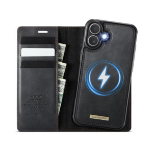 iPhone 17 - CaseMe&trade; 2-i-1 Premium Læder Cover / Pung - Sort - CaseMe