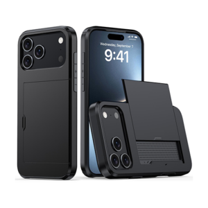 iPhone 17 Pro - Deluxe&trade; Håndværker Cover M. Kortholder - Sort - DeluxeCovers