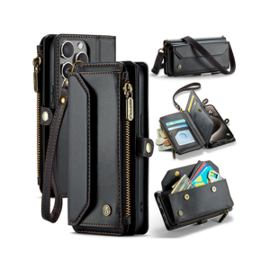 iPhone 15 Pro - CaseMe&trade; RFID Læder Taske / Etui m. Pung - Sort - CaseMe