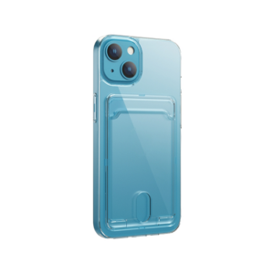 iPhone 15 Plus - DeLX&trade; Silikone Cover Med Kortholder - Gennemsigtig - DeLX&trade;