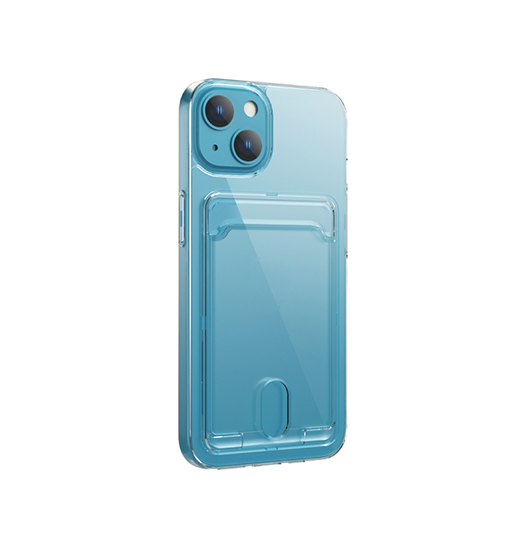 iPhone 14 Plus - DeLX™ Silikone Cover Med Kortholder - Gennemsigtig - DeLX™