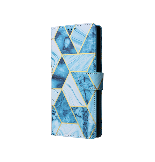 Samsung Galaxy S24 Ultra - UNIQ™ Marble Læder Etui - Ocean - UNIQ