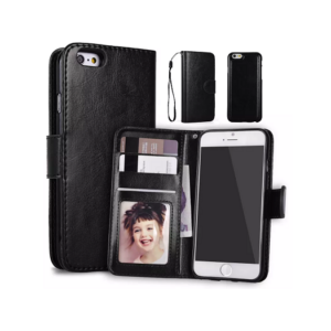 iPhone 6/6s - Vintage 2-i-1 Læder Etui M. Aftageligt Cover - Sort/Grå - Vintage