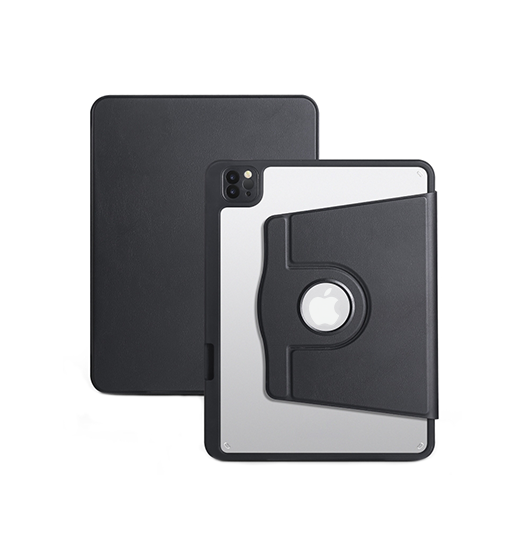 iPad Pro 13" (2024) - Akrylisk 360° Cover m. Stander - Sort - DeluxeCovers