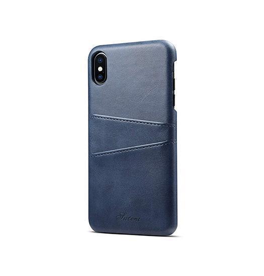 iPhone XS Max - NX Design™ Læder Cover M. Kortholder - Blå - NX Design