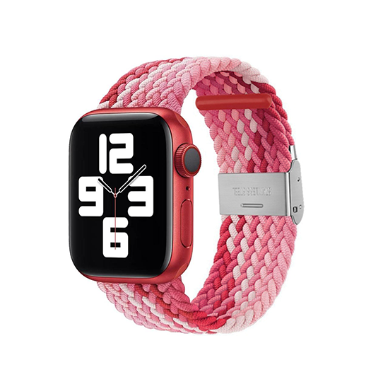 Apple Watch (42/44/SE/45/46/49mm) - Deluxe™ Woven Flettet Loop Rem - Rød - DeluxeCovers