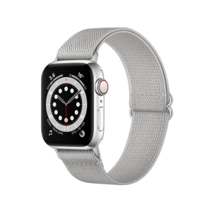 Apple Watch (38/40/SE/41/42mm) - Polyester Nylon Rem Armbånd - Sølv - Polyester