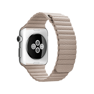Apple Watch (38/40/SE/41/42mm) - Valence&trade; Loop Læder Rem - Beige - Valence