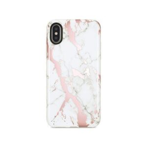 iPhone XS Max - SPARKLE Pilion Marble Cover - Hvid / Rose - SPARKLE