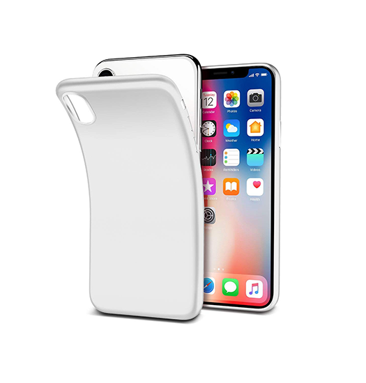 iPhone X/Xs - PRO+ Design Mat Slim Silikone Cover - Hvid/Gennemsigtig - PRO+