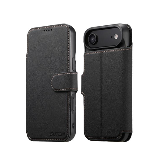 iPhone 17 Air - Suteni® 2-i-1 Læder Cover M. MagSafe - Sort - Suteni