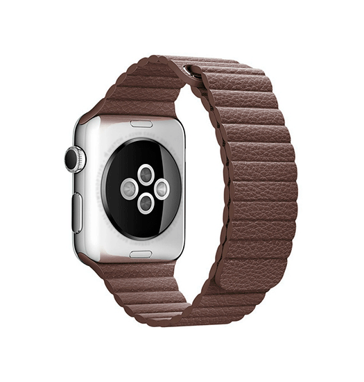 Apple Watch (42/44/SE/45/46/49mm) - Valence™ Loop Læder Rem - Mørkebrun - Valence