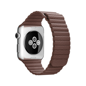Apple Watch (38/40/SE/41/42mm) - Valence&trade; Loop Læder Rem - Mørkebrun - Valence