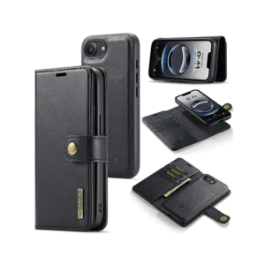 iPhone 16e - DG.MING&trade; Vintage 2-i-1 Læder Etui M. Cover - Sort - DG.MING&trade;