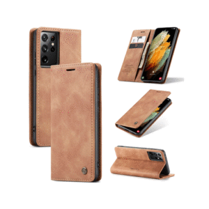 Samsung S20 Ultra - CaseMe&trade; Noble Læder Etui / Pung - Brun - CaseMe