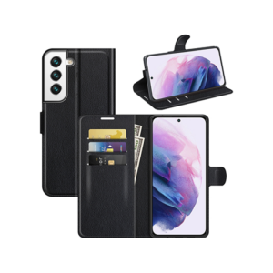 Samsung Galaxy S22 Plus - SIMPLE&trade; Læder Etui / Taske M. Pung - Sort - AZNS