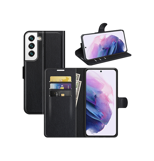 Samsung Galaxy S22 Plus - SIMPLE™ Læder Etui / Taske M. Pung - Sort - AZNS