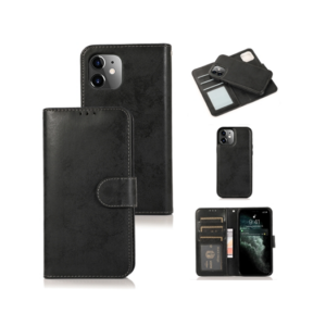 iPhone 11 - Vintage 2-i-1 Læder Etui M. Aftageligt Cover - Sort/Grå - Vintage
