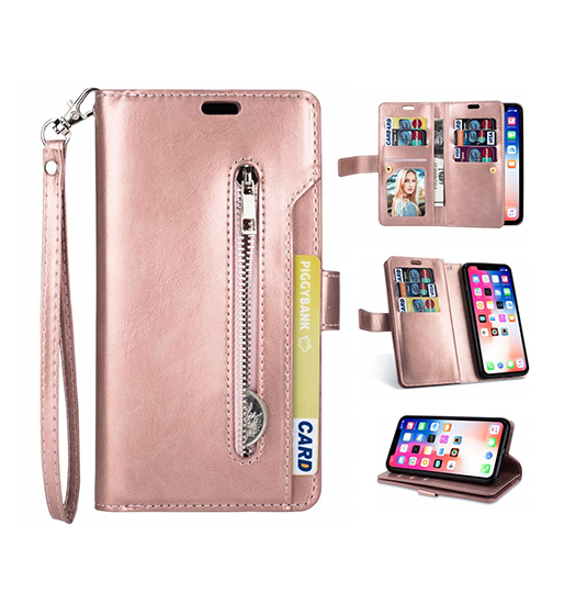 iPhone 11 Pro Max - Platinum Multi Etui M. 9 Kort Pung - Rose - Platinum