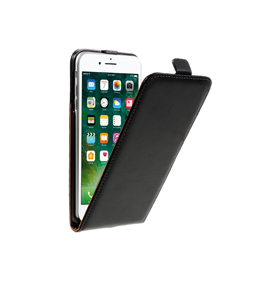 iPhone 7/8 Plus - Diary Vertikal Læder FlipCover Etui - Sort - Diary Vertikal