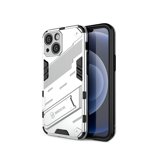 iPhone 13 Mini - Eagle™ PRZ Stødsikkert Cover M. Kickstand - Hvid - Eagle™