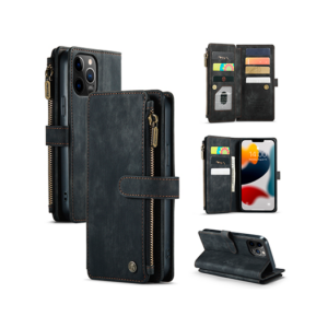 iPhone 11 Pro Max - CaseMe&trade; Multifunktionel Læder Etui / Pung - Sort - CaseMe