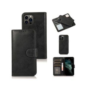 iPhone 11 Pro Max - Vintage 2-i-1 Læder Etui M. Aftageligt Cover - Sort/Grå - Vintage