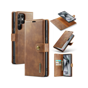 Samsung Galaxy S21 Ultra - DG.MING&trade; Vintage 2-i-1 Læder Etui M. Cover - Brun - DG.MING&trade;