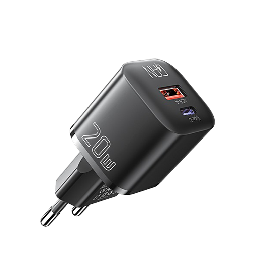 ESSAGER™ | 20W Hurtigoplader Vægoplader 3.0 Sort - ESSAGER