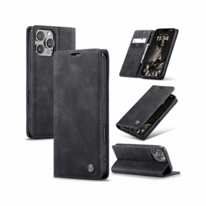 iPhone 14 Pro Max - CaseMe&trade; Noble Læder Etui/Pung - Sort - CaseMe