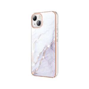 iPhone 15 - Deluxe&trade; Marble Silikone Cover - Hvid - DELUXE