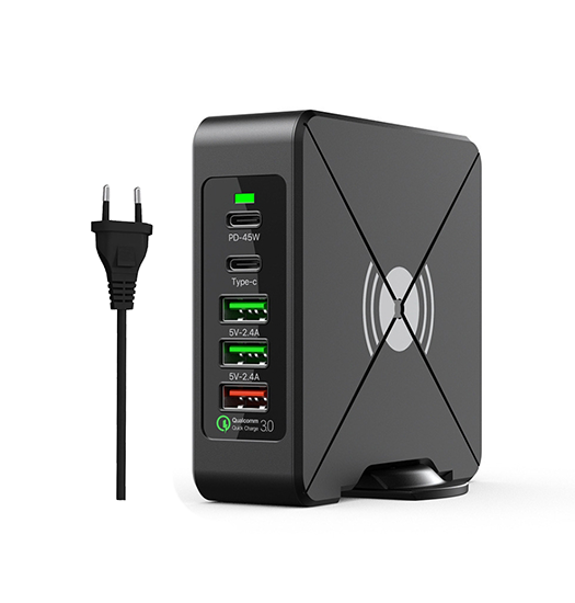 QC 3.0 - USB Ladestation 2xUSB-C, 3xUSB-A - 75W - DeluxeCovers