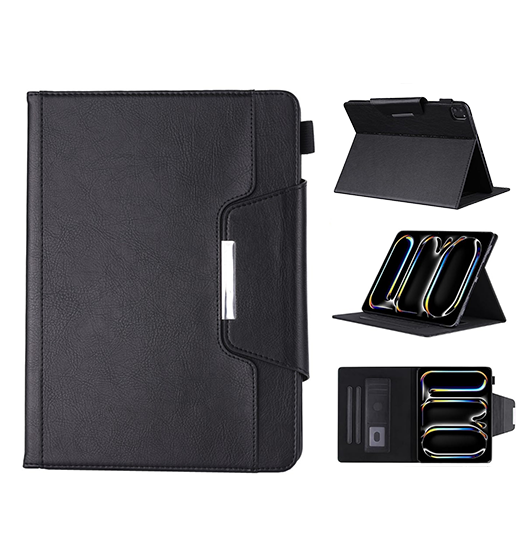 iPad Air 11" (2024/2025) - Verona™ Multietui Ægte Læder Cover - Sort - Verona