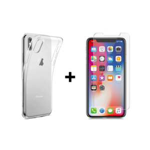 iPhone XS Max - Sikkerhedssæt - Beskyttelsesglas + Silikone Cover - Bull