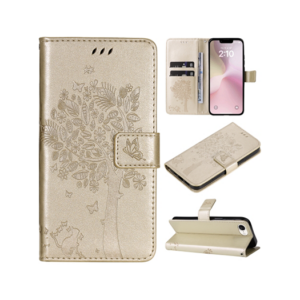 iPhone 16e - BUTTERFLY&trade; Læder Etui / Taske M. Pung - Gold - BUTTERFLY
