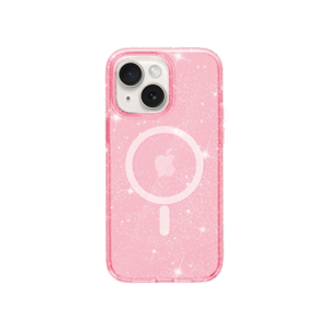 iPhone 15 Plus - DeLX&trade; Glitter Silikone Cover M. MagSafe - Pink - DeLX&trade;