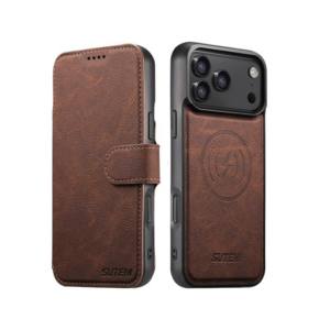 iPhone 17 Pro - Suteni® 2-i-1 Læder Cover M. MagSafe - Brun - Suteni