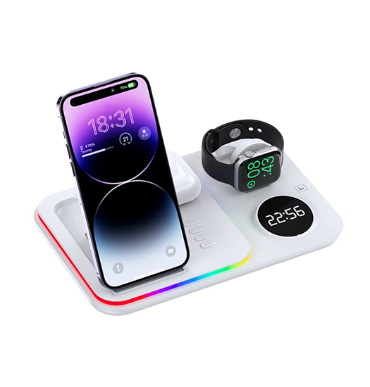 NX-Tech™ - 3-i-1 Trådløs Ladestation - 30W - Hvid - DeluxeCovers