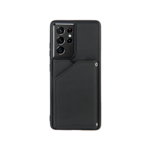 Samsung Galaxy S21 Ultra - DELUXE&trade; Design Læder Bagcover Med Kortholder - Sort - DELUXE