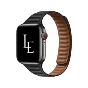 Apple Watch (38/40/SE/41/42mm) - L'Empiri&trade; Thin Magnetisk Læder Rem - Sort - L'Empiri&trade;