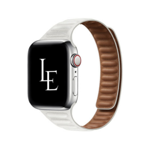 Apple Watch (42/44/SE/45/46/49mm) - L'Empiri&trade; Thin Magnetisk Læder Rem - Hvid - L'Empiri&trade;