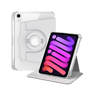 iPad Mini 6/7 (2021/2024) - Akrylisk 360° Cover m. Stander - Lysegrå - DeluxeCovers