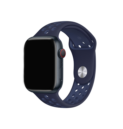 Apple Watch (38/40/SE/41/42mm) - 4Run™ Silikone Løbe Sportsrem - Navy - 4Run