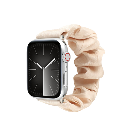 Apple Watch (38/40/SE/41/42mm) - Scrunchie Velour Dame Armbånd - Fersken - DeluxeCovers